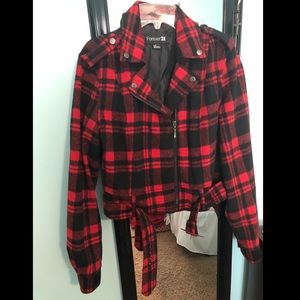 Forever21 Checkered Cropped Jacket